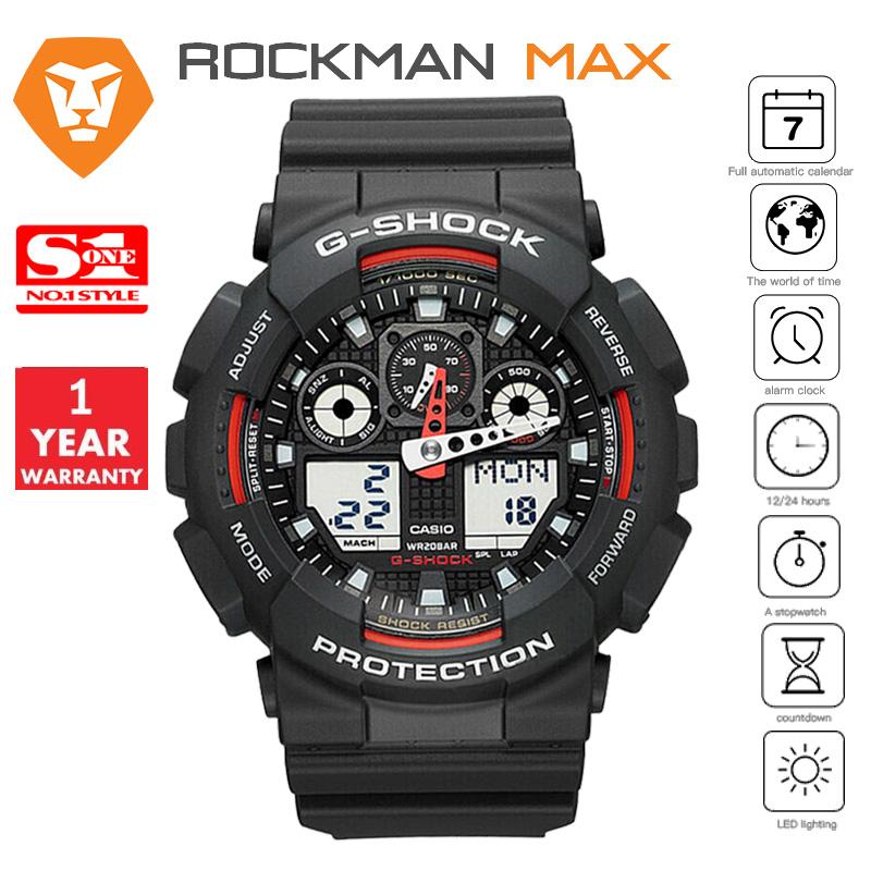 Casio G-Shock นาฬิกาข้อมือผู้ชาย สีดำ สายเรซิ่น รุ่น GA-100-1A4/GA-100-1A1/GA-100-1A2