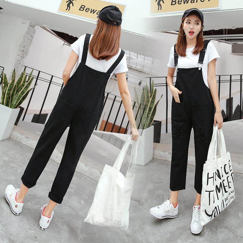 ZASHION ชุดเอี๊ยมยีนส์ Classic Loose Fit Denim Jumpsuit Sling Jeans