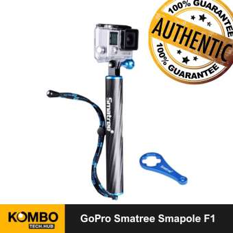 GoPro Smatree SmaPole F1 Floating Hand Grip / Pole / Bobber (Aluminum & Carbon-fibre Materials) integrated with aluminium alloy Tripod Mount and Nut+Thumb screw for GoPro Hero 4, 3+, 3, 2, 1 and SJ4000, SJ5000 Cameras and Comcorders (Blue)