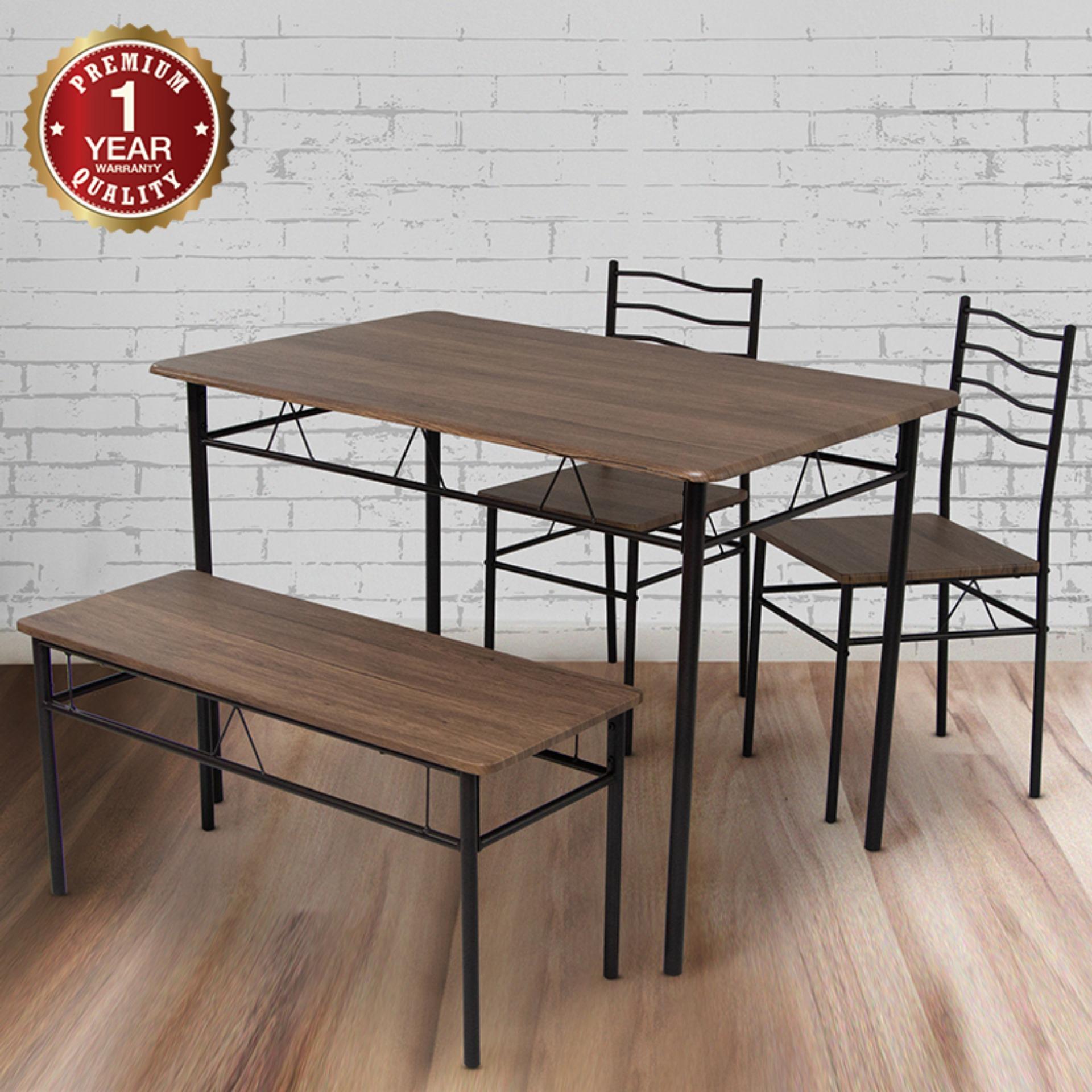 U-RO DECOR ชุดโต๊ะรับประทานอาหาร รุ่น LANTA-B (ลันตา-บี) (โต๊ะ 1 + เก้าอี้ 2 + ม้านั่งยาว 1) สีไลท์เชอร์รี่/ขาสีน้ำตาล U-RO DECOR ชุดโต๊ะรับประทานอาหาร รุ่น LANTA-B (ลันตา-บี) (โต๊ะ 1 + เก้าอี้ 2 + ม้านั่งยาว 1) สีไลท์เชอร์รี่/ขาสีน้ำตาล