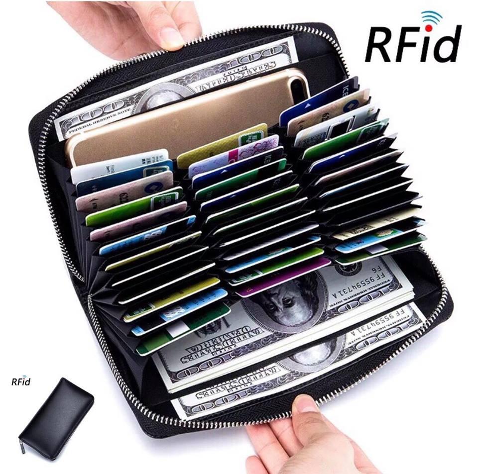 หนังแท้ cowhid RFID Antimagnetic กระเป๋าใส่บัตร 36ช่อง กระเป่าใส่นามบัตร กระเป๋าสตางค์ กระเป๋าสตางค์ผู้หญิง กระเป๋าตังค์ กระเป๋าเงิน กระเป๋าแฟชั่น กระเป๋าสตางค์ กระเป๋าใบยาว ใช้ได้ทั้งชายหญิง กระเป๋าใส่หนังสือเดินทาง กระเป๋าเก็บ passport