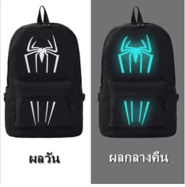 Fashion กระเป๋าเป้สะพายหลังของผู้ชายลายการ์ตูน กระเป๋ากลางคืนมีแสงขึ้น รุ่น No.02245(สีดำ)