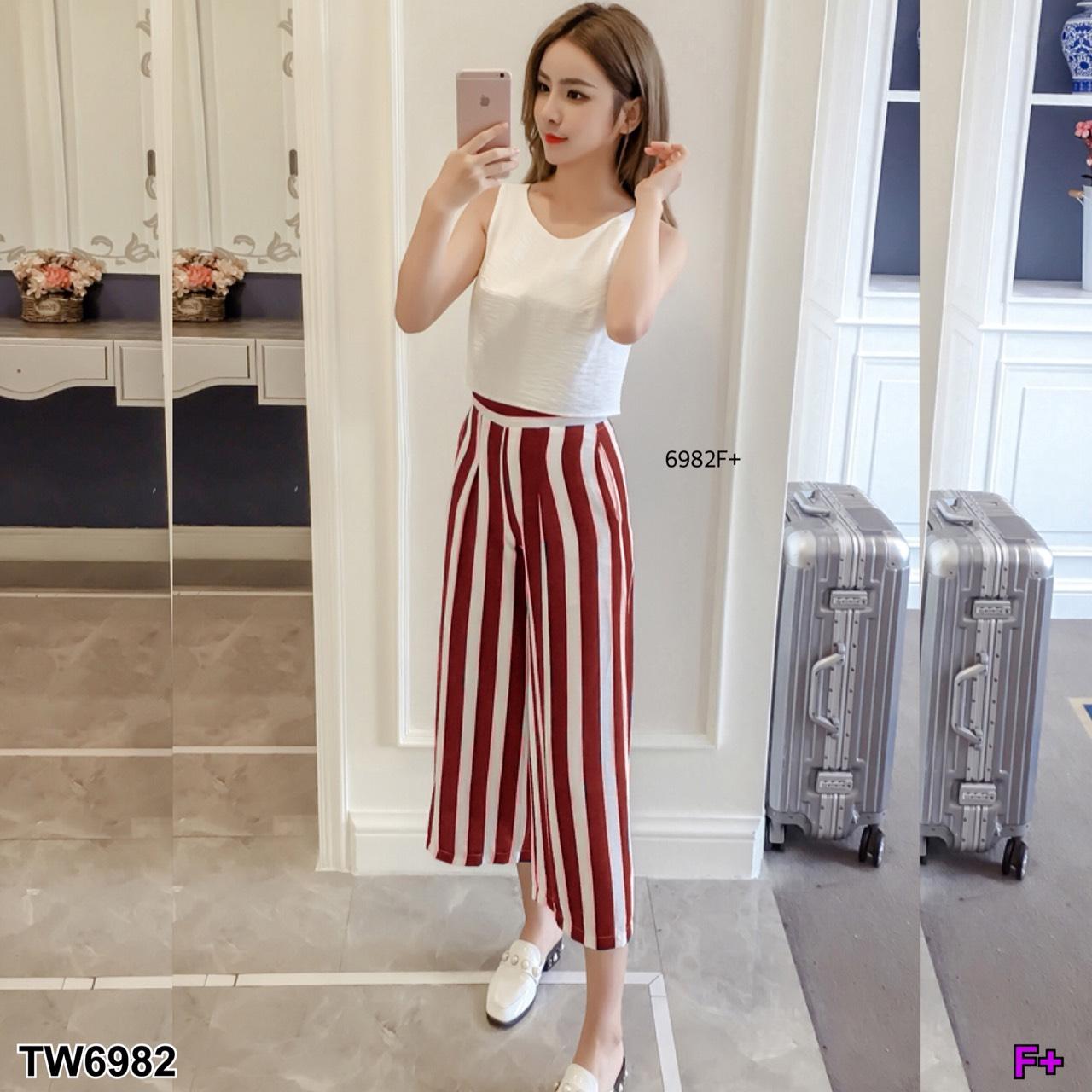 TW6982 Set เสื้อผูกโบว์หลัง+กางเกง***สอบถามก่อนสั่งซื้อ TW6982 Set เสื้อผูกโบว์หลัง+กางเกง***สอบถามก่อนสั่งซื้อ