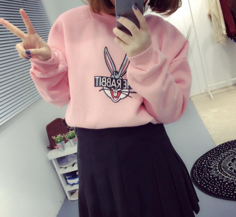 Korea เสื้อกันหนาว เสื้อคลุม แขนยาว ผ้าเนื้อหนา ลาย กระต่าย น่ารักเว่อร์ Korea เสื้อกันหนาว เสื้อคลุม แขนยาว ผ้าเนื้อหนา ลาย กระต่าย น่ารักเว่อร์