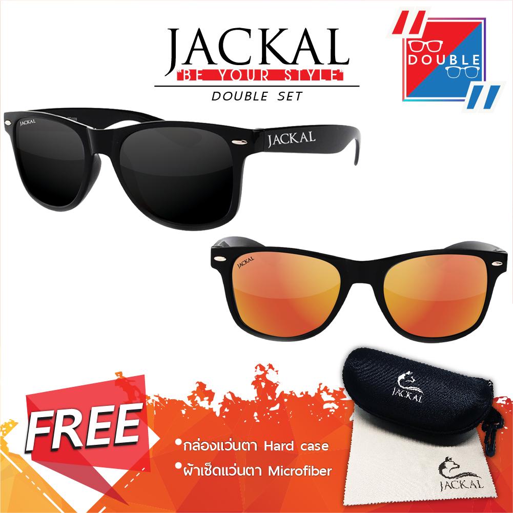 JACKAL แว่นกันแดด JACKAL SUNGLASSES รุ่น TRAVELLER JS001 และ JS003 (แว่นกันแดดคู่) Black and Gold-Red(Black Black) JACKAL แว่นกันแดด JACKAL SUNGLASSES รุ่น TRAVELLER JS001 และ JS003 (แว่นกันแดดคู่) Black and Gold-Red(Black Black)