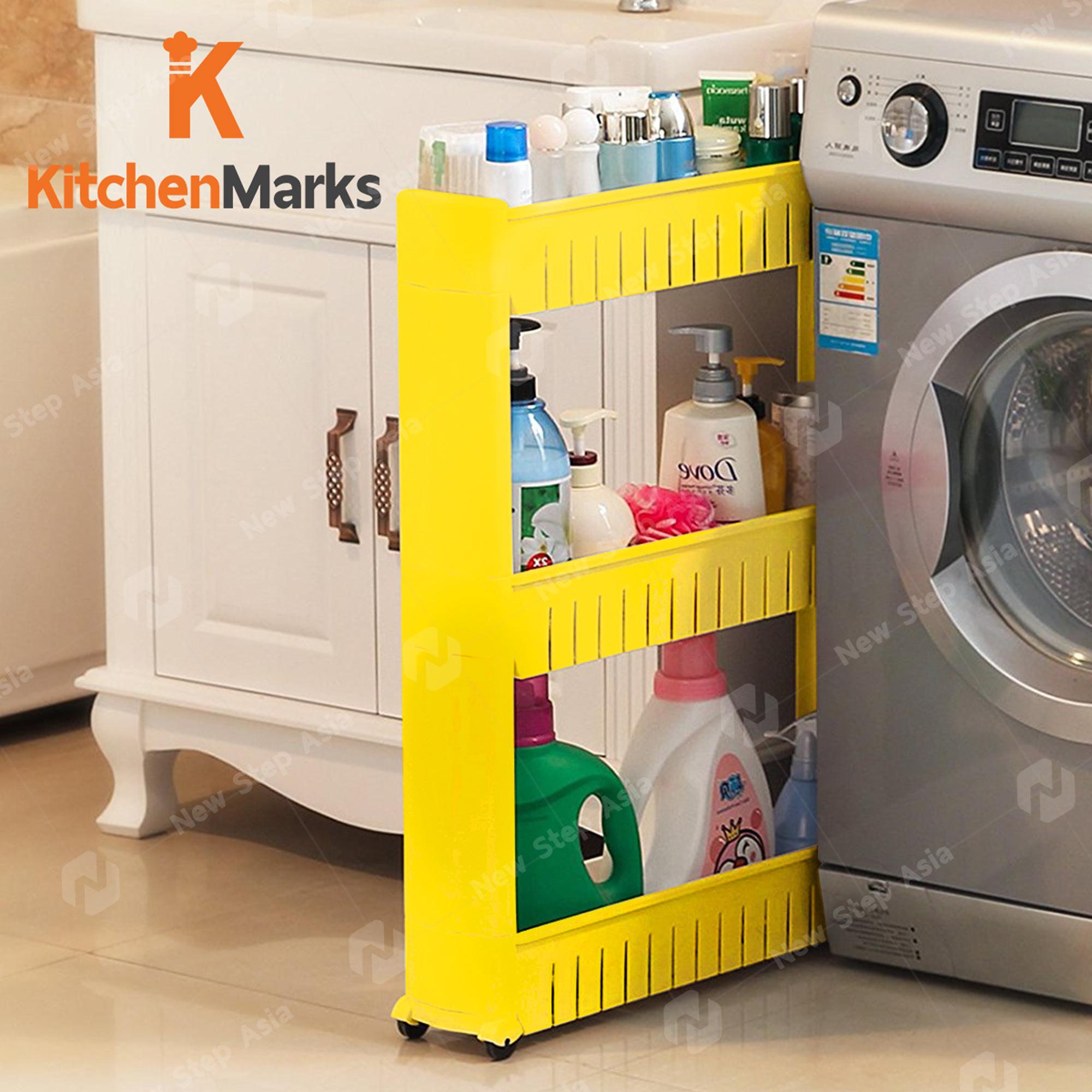 KitchenMarks ชั้นวางของ 3 ชั้น แบบมีล้อเลื่อน ชั้นวางของในที่แคบ ชั้นล้อเลื่อน ชั้นวางของข้างตู้เย็น ชั้นวางของในห้องครัว Gap Storage Slim Slide Out Storage Tower Rack Shelf new step asia KitchenMarks ชั้นวางของ 3 ชั้น แบบมีล้อเลื่อน ชั้นวางของในที่แคบ ชั้นล้อเลื่อน ชั้นวางของข้างตู้เย็น ชั้นวางของในห้องครัว Gap Storage Slim Slide Out Storage Tower Rack Shelf new step asia