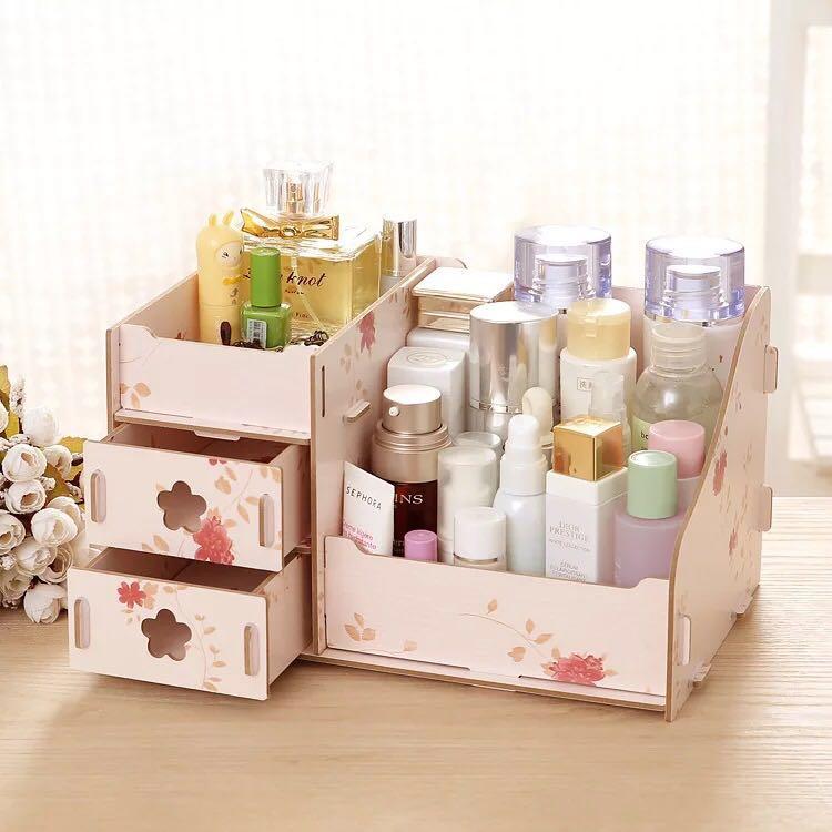 Pastel Cosmetic Box ชั้นวางเครื่องสำอาง สวยหรู ครื่องสำอางค์ Cosmetic กล่องลิ้นชักไม้ DIY ใส่เครื่องสำอาง ชั้นวางอเนกประสงค์ Pastel Cosmetic Box ชั้นวางเครื่องสำอาง สวยหรู ครื่องสำอางค์ Cosmetic กล่องลิ้นชักไม้ DIY ใส่เครื่องสำอาง ชั้นวางอเนกประสงค์