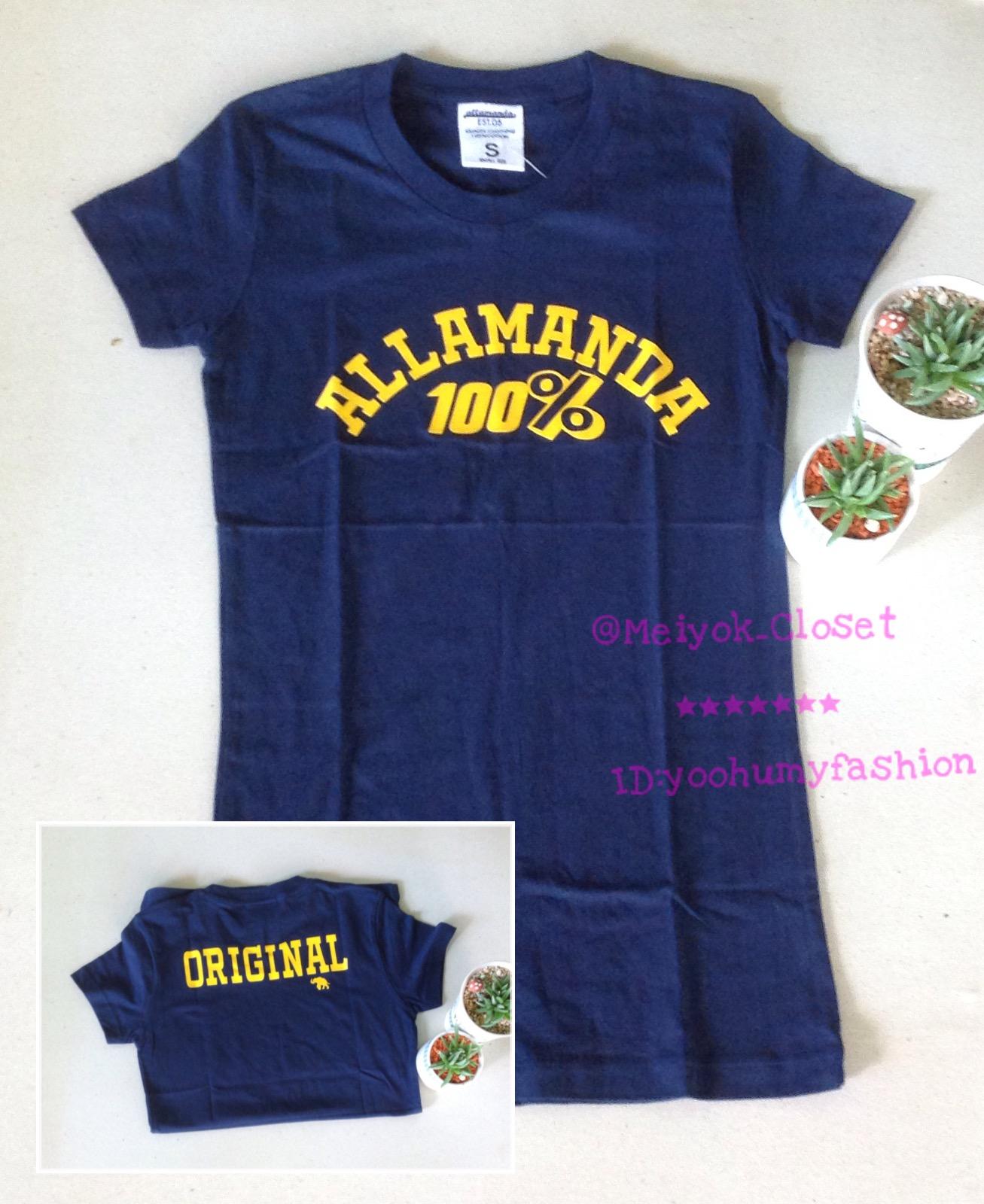 เสื้อยืดคอกลม เสื้อAllamanda เสื้อเข้ารูป ผ้ายืดเนื้อดี แต่งสกรีนงานคุณภาพ