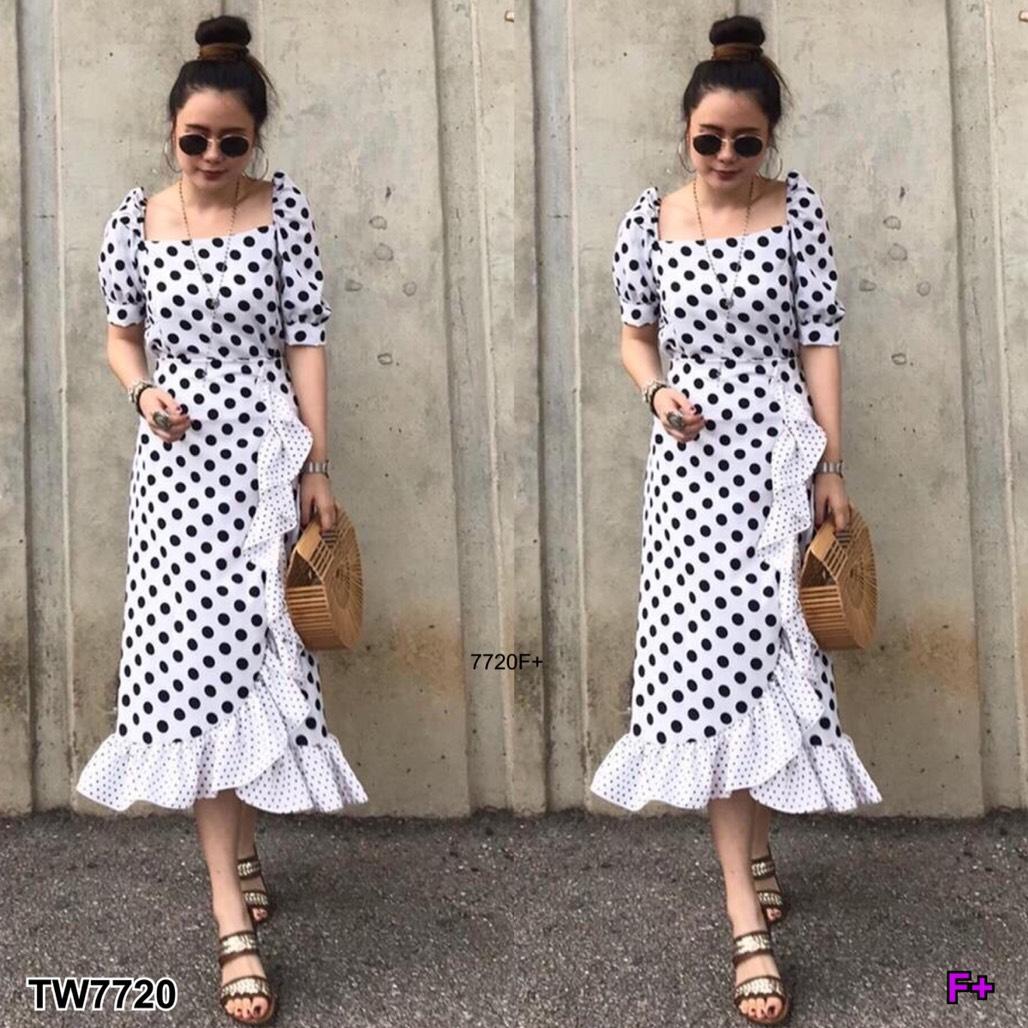 TW7720 Dressเดรสรเปิดไหล่ลายจุด**สอบถามก่อนสั่งซื้อ** TW7720 Dressเดรสรเปิดไหล่ลายจุด**สอบถามก่อนสั่งซื้อ**
