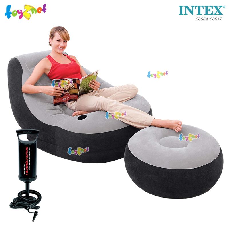 Intex โซฟาเป่าลม เก้าอี้เป่าลม พร้อมที่วางเท้า อัลทร้าเล้าจน์ สีเทา รุ่น 68564 + ที่สูบลมดับเบิ้ล ควิ๊ก วัน Intex โซฟาเป่าลม เก้าอี้เป่าลม พร้อมที่วางเท้า อัลทร้าเล้าจน์ สีเทา รุ่น 68564 + ที่สูบลมดับเบิ้ล ควิ๊ก วัน