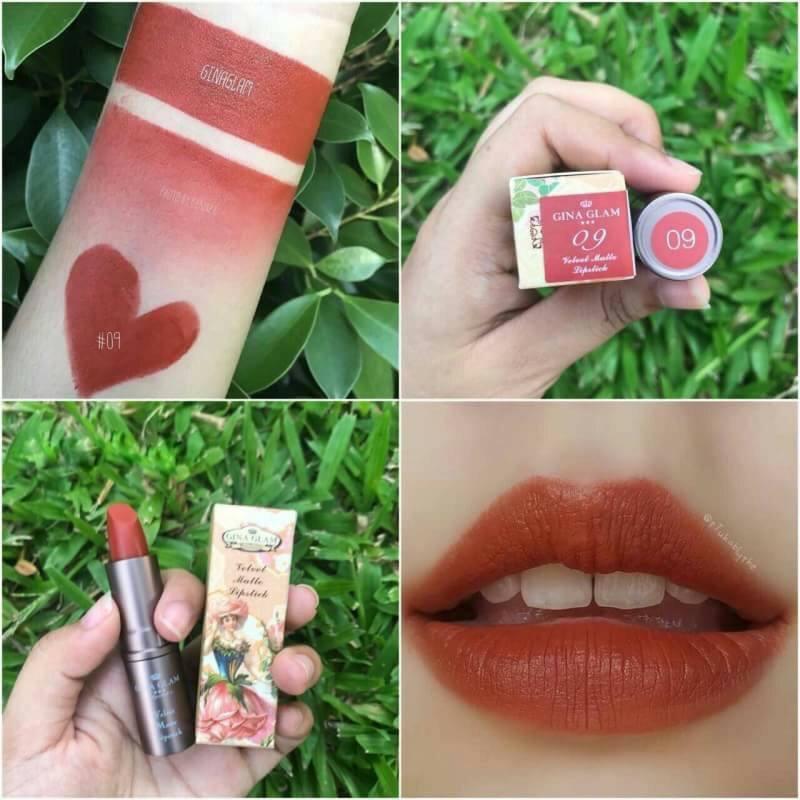 Gina Glam Valvet Matte Lipstick G37 ลิปจีน่าแกลม ลิปสติกเนื้อแมท โทนสีนู้ด มีให้เลือก12โทนสี (งานแท้100%)