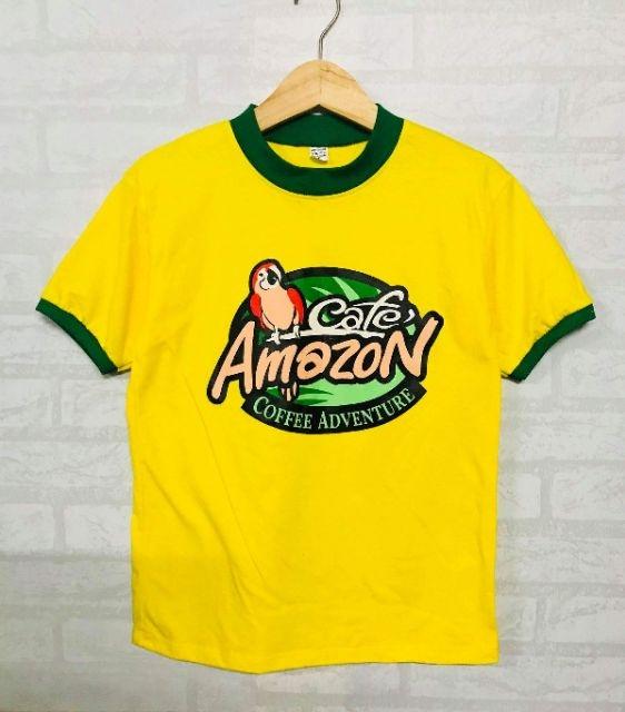 Cafe Amazon T Shirt 100% Cotton T Shirt Cafe Amazon เสื้อยืดผ้าฝ้าย Cafe Amazon T Shirt 100% Cotton T Shirt Cafe Amazon เสื้อยืดผ้าฝ้าย