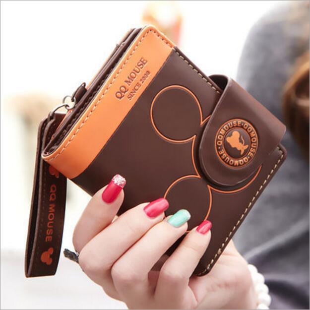 แฟชั่นใหม่ผู้หญิงสไตล์เกาหลีการ์ตูนน่ารักซิปกระเป๋านักเรียน PU Short Wallet - intl
