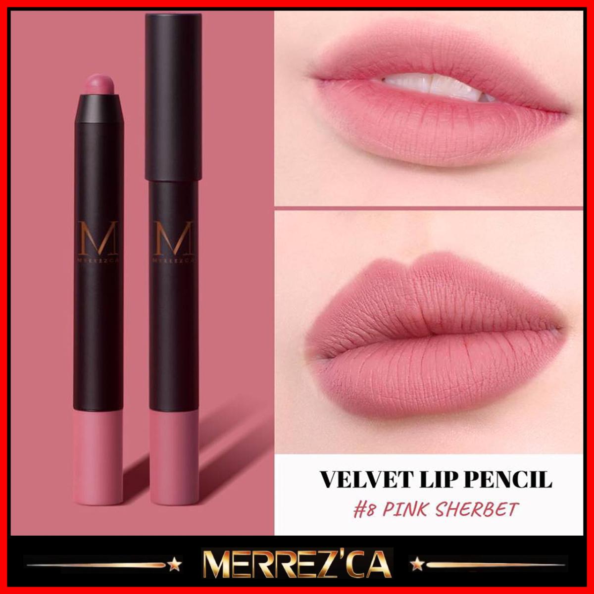 Merrezca Velvet Lip Pencil 1.3g เมอเรสก้า ลิปดินสอ กันน้ำ เนื้อแมท