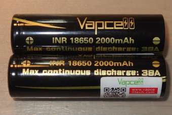 ถ่านชาร์จ 18650 Vapcell INR 2000 mAh พร้อมกระเป๋า ( 2 ก้อน )