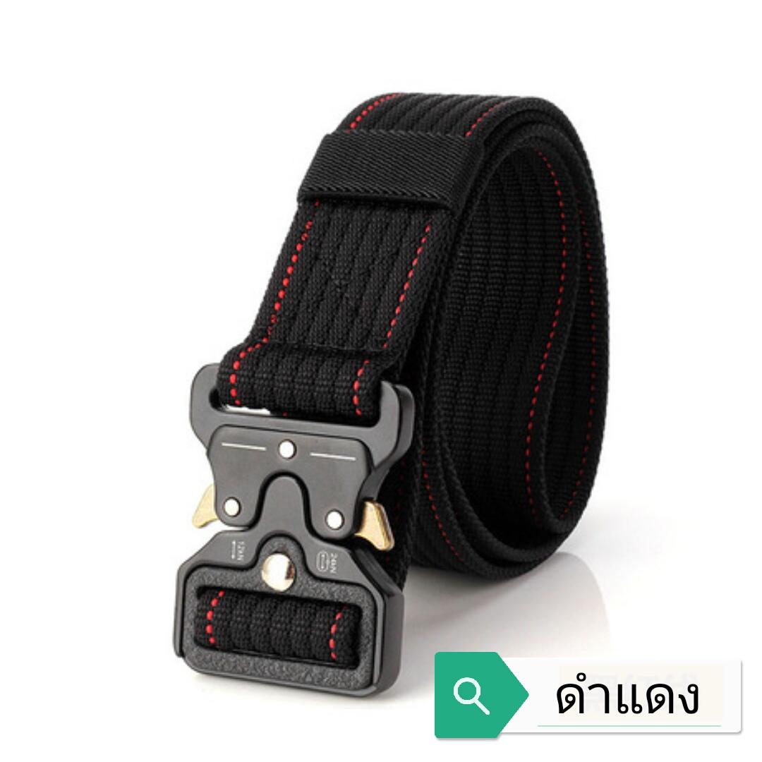 เข็มขัดยุทธวิธี หัวอลูมิเนียม สายทอเป็นลอนระบายอากาศ ( ส่งฟรี )