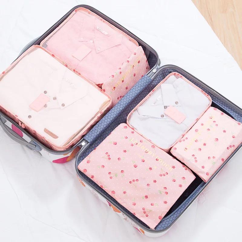 (เซ็ท 6 ชิ้น) กระเป๋าจัดระเบียบเสื้อผ้าสำหรับเดินทาง 6 sets travel Organizers Packing Cubes Luggage Organizers Compression Pouches