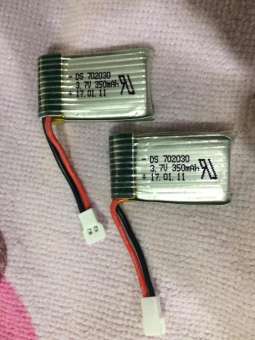 แบตลิโพ 1S แบตเตอร์รี่ Li-Po แบบ 1 เซลส์ 3.7V 350 mAh สำหรับโดรนรุ่น X13, X17,X11 (แพ็คเกจ 2 ก้อน)