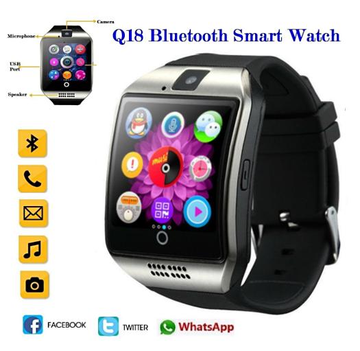 Nanotech 2017 smart watch นาฬิกาบลูทูธ มีกล้อง/ใส่ซิม/ใส่การ์ด/รับสาย-โทรออก/ถ่ายรูปได้ รุ่น Q18 - สีดำ Nanotech 2017 smart watch นาฬิกาบลูทูธ มีกล้อง/ใส่ซิม/ใส่การ์ด/รับสาย-โทรออก/ถ่ายรูปได้ รุ่น Q18 - สีดำ