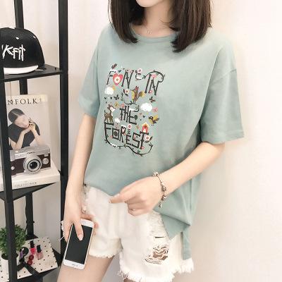 เสื้อยืด คอกลม แขนสั้น แฟชั่น แต่งลายสกรีนด้านหน้า รุ่น 5602 fashionwild