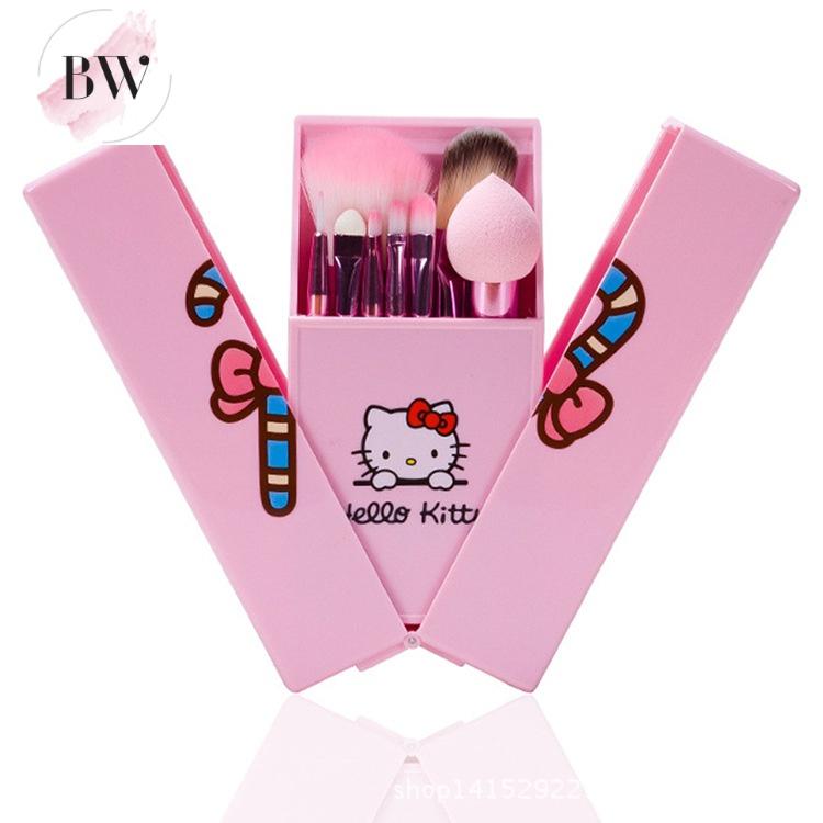 beautywomen เซ็ทแปรงแต่งหน้า hello kitty ฟรุ้งฟริ้ง หรูหรา ขนนุ่มมากเป็นพิเศษ