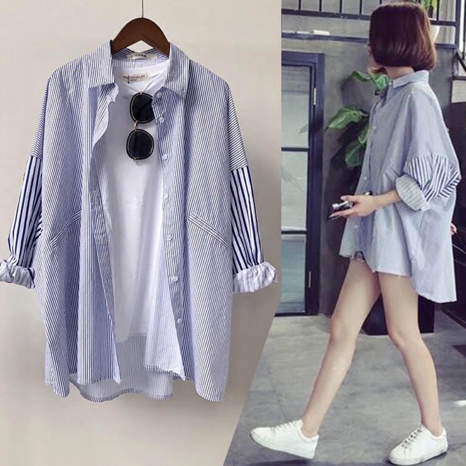 Tucky&Jiang เสื้อแฟชั่น คอปกเชิ๊ต แขนยาว ลายทาง 4810 Tucky&Jiang เสื้อแฟชั่น คอปกเชิ๊ต แขนยาว ลายทาง 4810