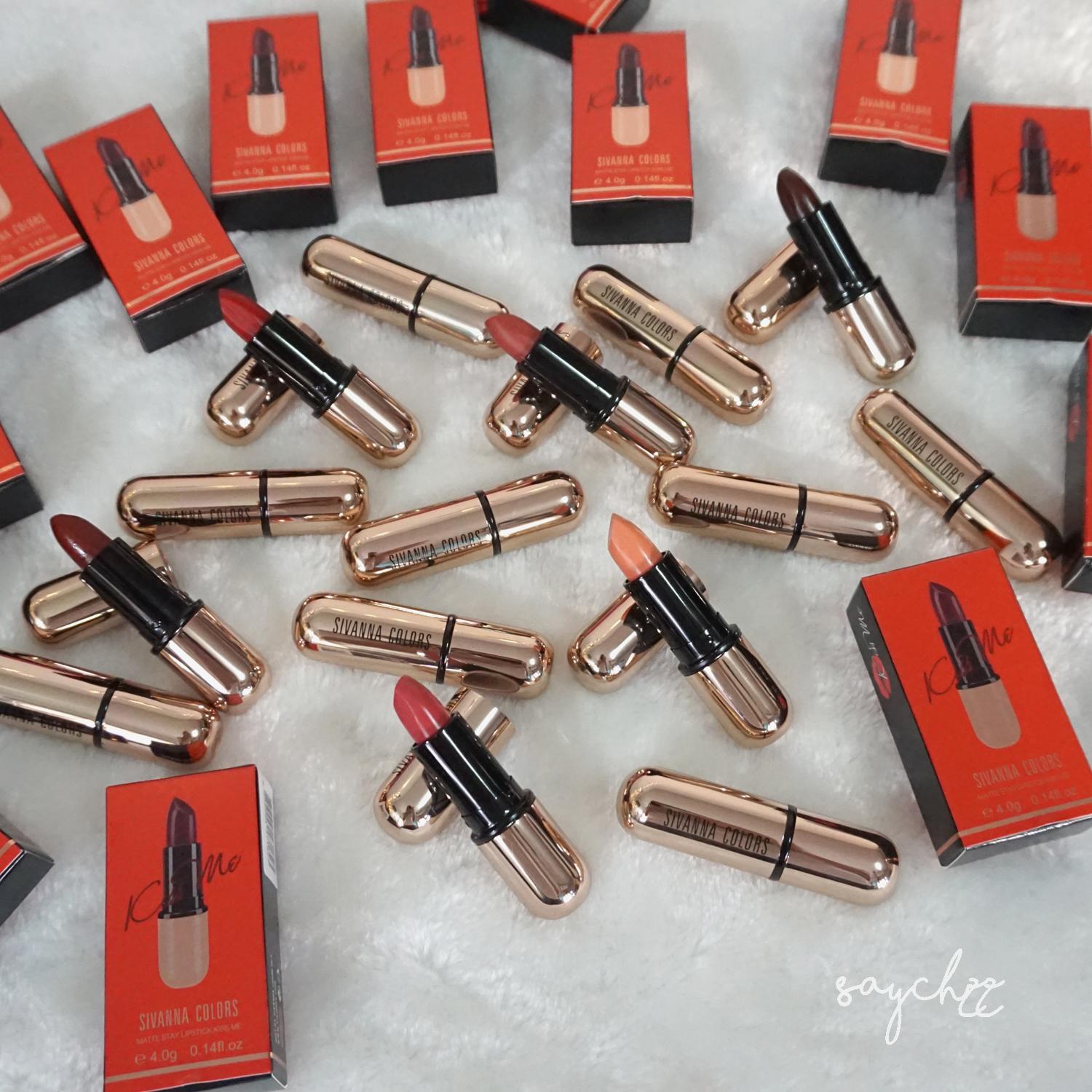 SIVANNA COLORS MATTE STAY LIPSTICK KISS ME ซิเวียน่า คัลเลอร์ สตอรี่ แคนดี้ โลลี่ป๊อป ลิปสติก แท้100%