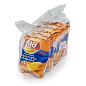 Snack เลย์ร็อค มันฝรั่งทอดกรอบ รสบาบีคิว ขนาด 27 ก. แพ็คละ 6 ห่อ ขนมขบเคี้ยว -Supermarket