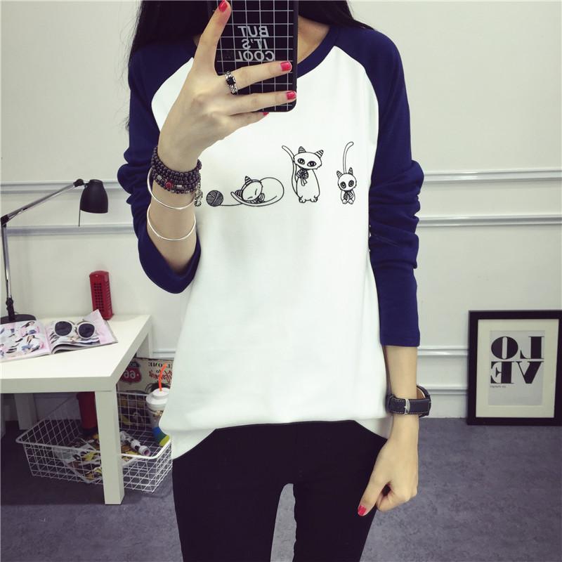 Fashion เสื้อแฟชั่น คอกลม แขนยาวทูโทน ลายการ์ตูนด้านหน้า (สีขาว/กรม) รุ่น 8304 Fashion เสื้อแฟชั่น คอกลม แขนยาวทูโทน ลายการ์ตูนด้านหน้า (สีขาว/กรม) รุ่น 8304