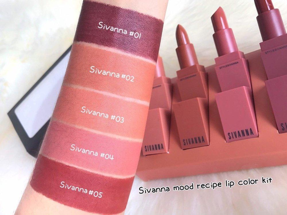 Sivanna Mood Recipe Lip Color Kit matte HF3002 ลิปสติกเนื้อแมท 5 แท่ง โทนสีน้ำตาลนู้ด Sivanna Mood Recipe Lip Color Kit matte HF3002 ลิปสติกเนื้อแมท 5 แท่ง โทนสีน้ำตาลนู้ด