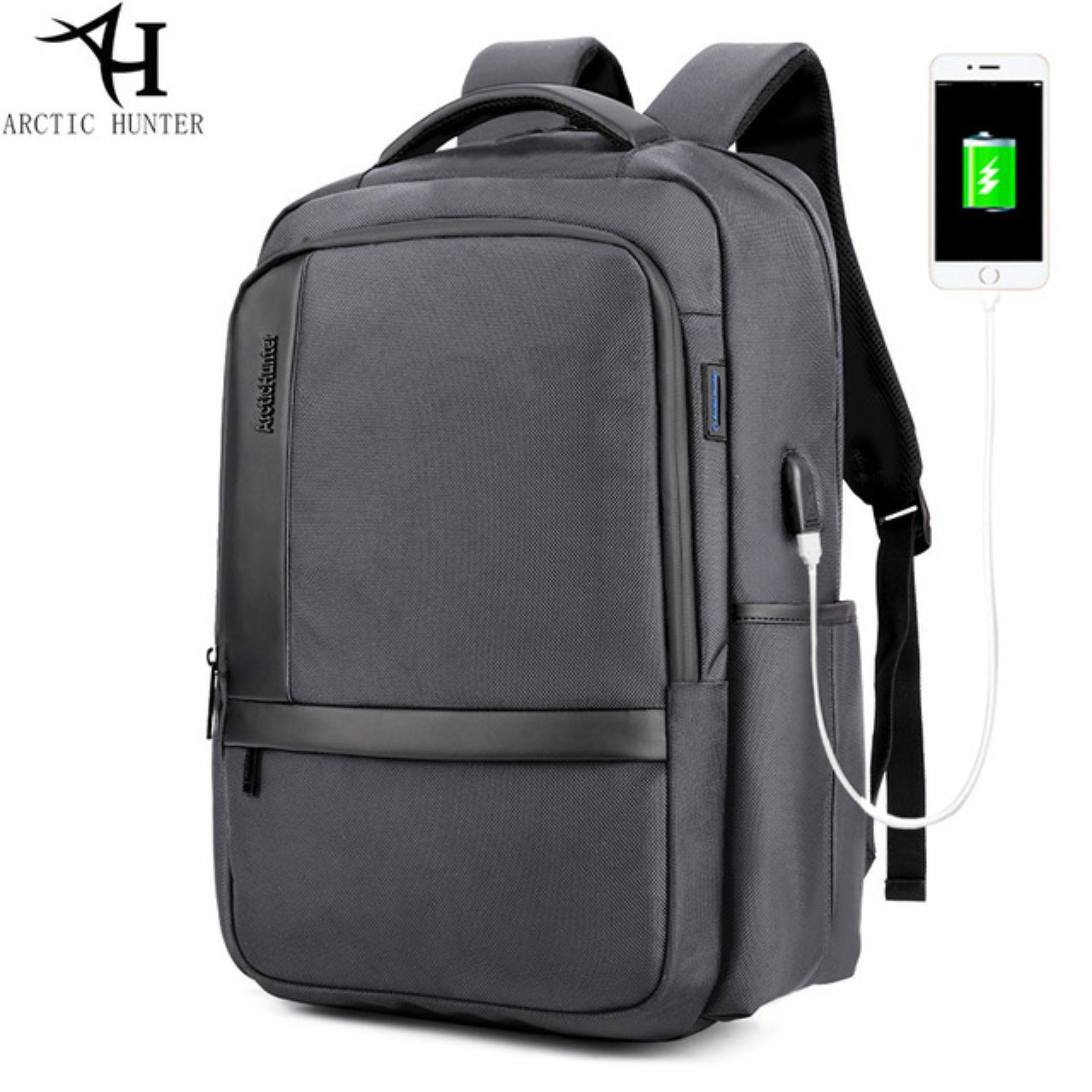 ARCTIC HUNTER กันน้ำไนลอนกระเป๋าเป้สะพายหลังแล็ปท็อปเหมาะสำหรับ 15.6 "คอมพิวเตอร์ USB พอร์ต