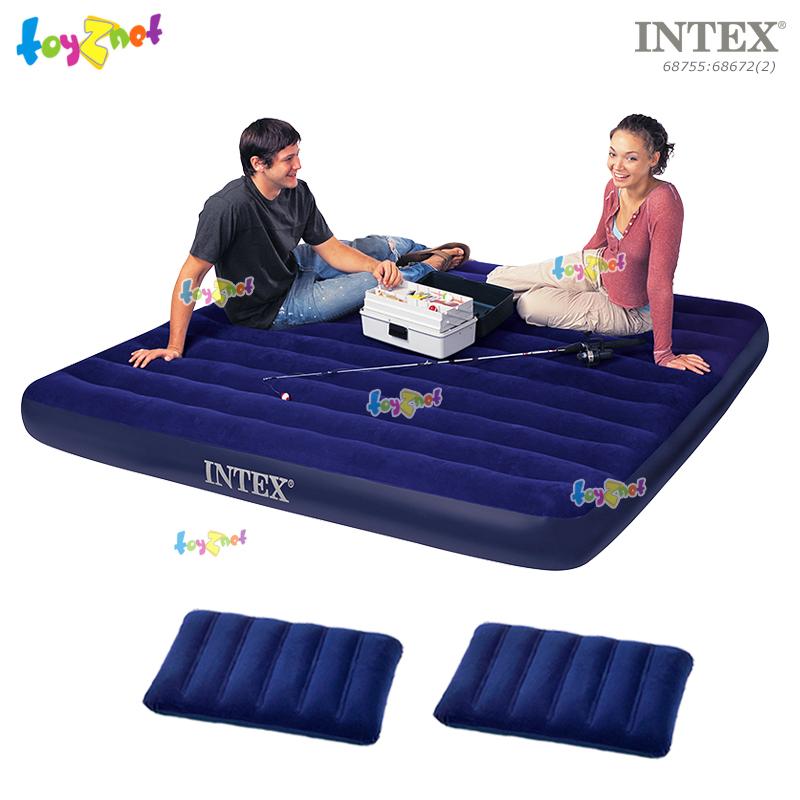 Intex ส่งฟรี ที่นอนเป่าลม แค้มป์ แคมป์ปิ้ง ปิคนิค 6 ฟุต (คิง) 1.83x2.03x0.22 ม. รุ่น 68755 + หมอน 2 ใบ Intex ส่งฟรี ที่นอนเป่าลม แค้มป์ แคมป์ปิ้ง ปิคนิค 6 ฟุต (คิง) 1.83x2.03x0.22 ม. รุ่น 68755 + หมอน 2 ใบ