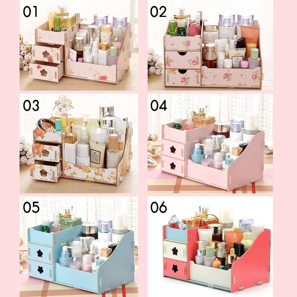 BINYUE Pastel Cosmetic Box ชั้นวางเครื่องสำอาง สวยหรู ครื่องสำอางค์ Cosmetic กล่องลิ้นชักไม้ DIY ใส่เครื่องสำอาง ชั้นวางอเนกประสงค์ BINYUE Pastel Cosmetic Box ชั้นวางเครื่องสำอาง สวยหรู ครื่องสำอางค์ Cosmetic กล่องลิ้นชักไม้ DIY ใส่เครื่องสำอาง ชั้นวางอเนกประสงค์