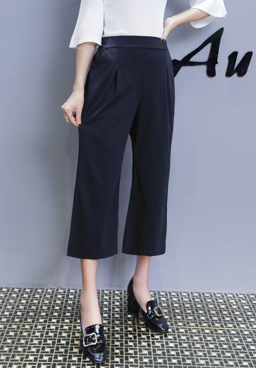 กางเกงห้าส่วน ทรงหลวม ใส่สบาย ZASHION Straight Cut Korean Culottes