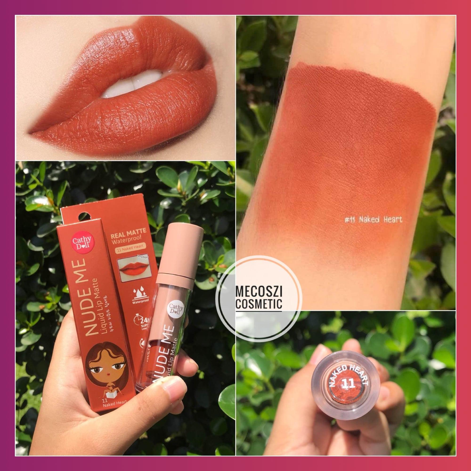 ลิปจิ้มจุ่มเนื้อแมทกันน้ำ ติดทน cathy doll nude me โทนส้มอิฐยอดฮิต ลิปจิ้มจุ่มเนื้อแมทกันน้ำ ติดทน cathy doll nude me โทนส้มอิฐยอดฮิต