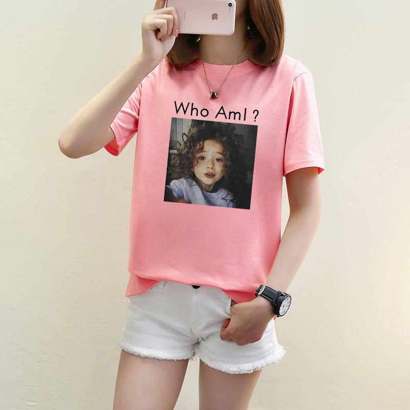 เสื้อยืดเรยอน แฟชั่นเกาหลี สกรีน Who Am I ?