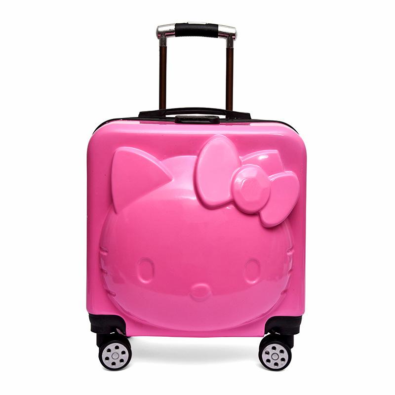 สมุน 3D 18 นิ้วดึงคันเบ็ดกระเป๋านักเรียนการ์ตูนน่ารัก Hello Kitty เด็กดึงกล่อง