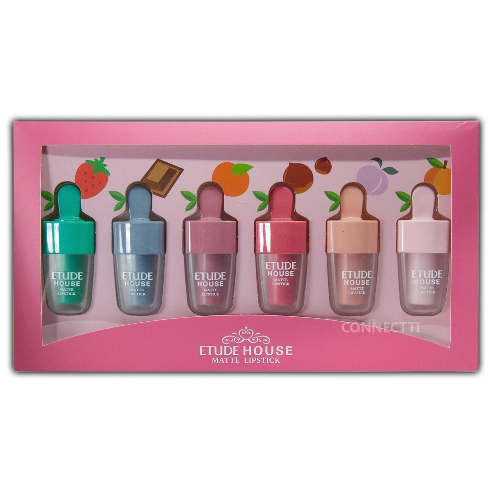 ETUDE House matte Lipstick ลิปแมทต์ 6 แท่ง 6 สี ETUDE House matte Lipstick ลิปแมทต์ 6 แท่ง 6 สี