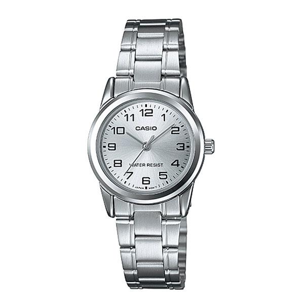 Casio standard Lady นาฬิกาข้อมือผู้หญิง สีเงิน สายสแตนเลส รุ่น LTP-V001D-7BUDF