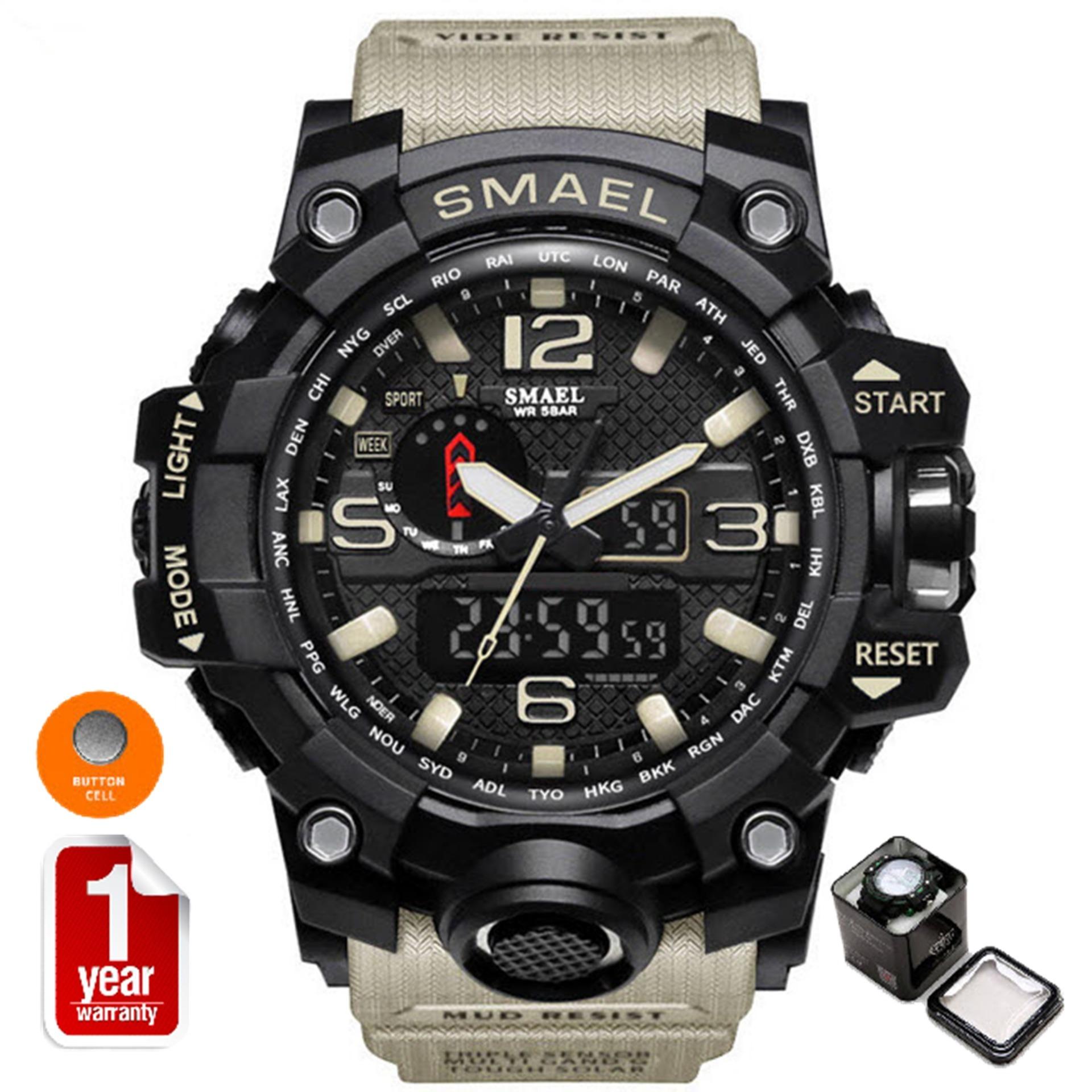SMAEL นาฬิกาข้อมือผู้ชาย Sport Digital LED รุ่น SM1545 (Black/Blue)