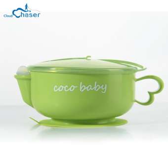 ถ้วยดูดสแตนเลสที่ใช้น้ำอุ่นเก็บความอุ่นได้ของเด็ก Baby bowl