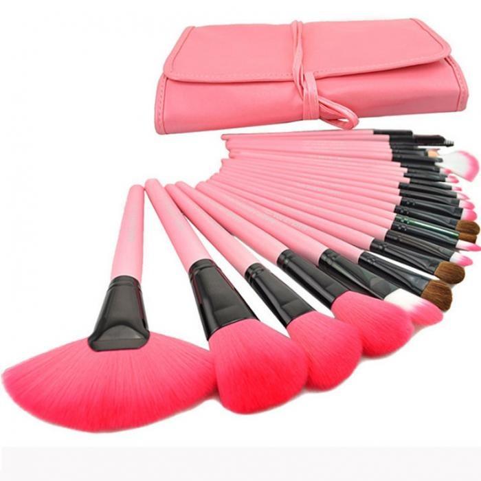 ชุดแปรงแต่งหน้า 24 ชิ้น ขนสังเคราะห์นิ่มพิเศษ(Pink) ชุดแปรงแต่งหน้า 24 ชิ้น ขนสังเคราะห์นิ่มพิเศษ(Pink)