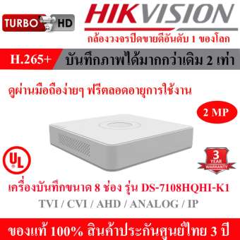 Hikvision DVR (เครื่องบันทึกกล้องวงจรปิด) 8 ช่อง DS-7108HQHI-K1