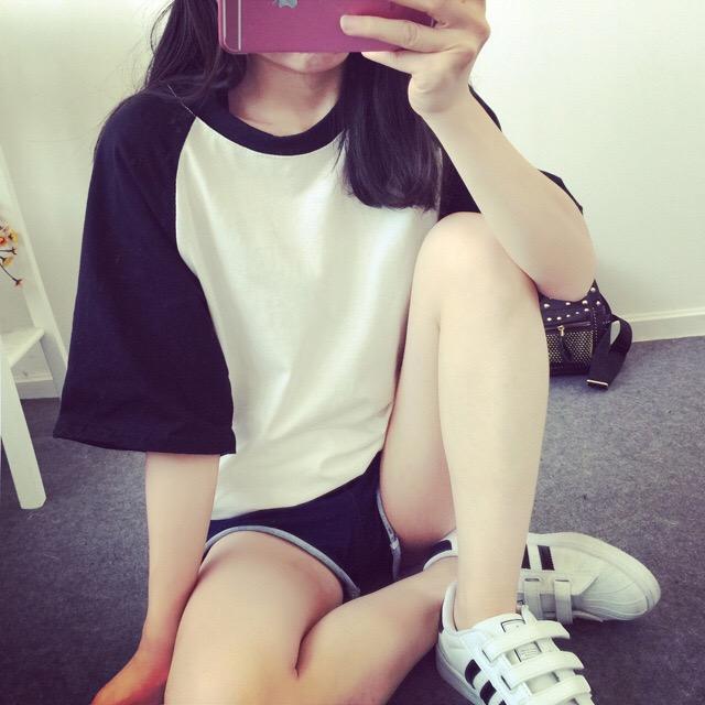 Fashion เสื้อยืด แขนสั้น แฟชั่น แต่งลายสกรีนด้านหน้า5866