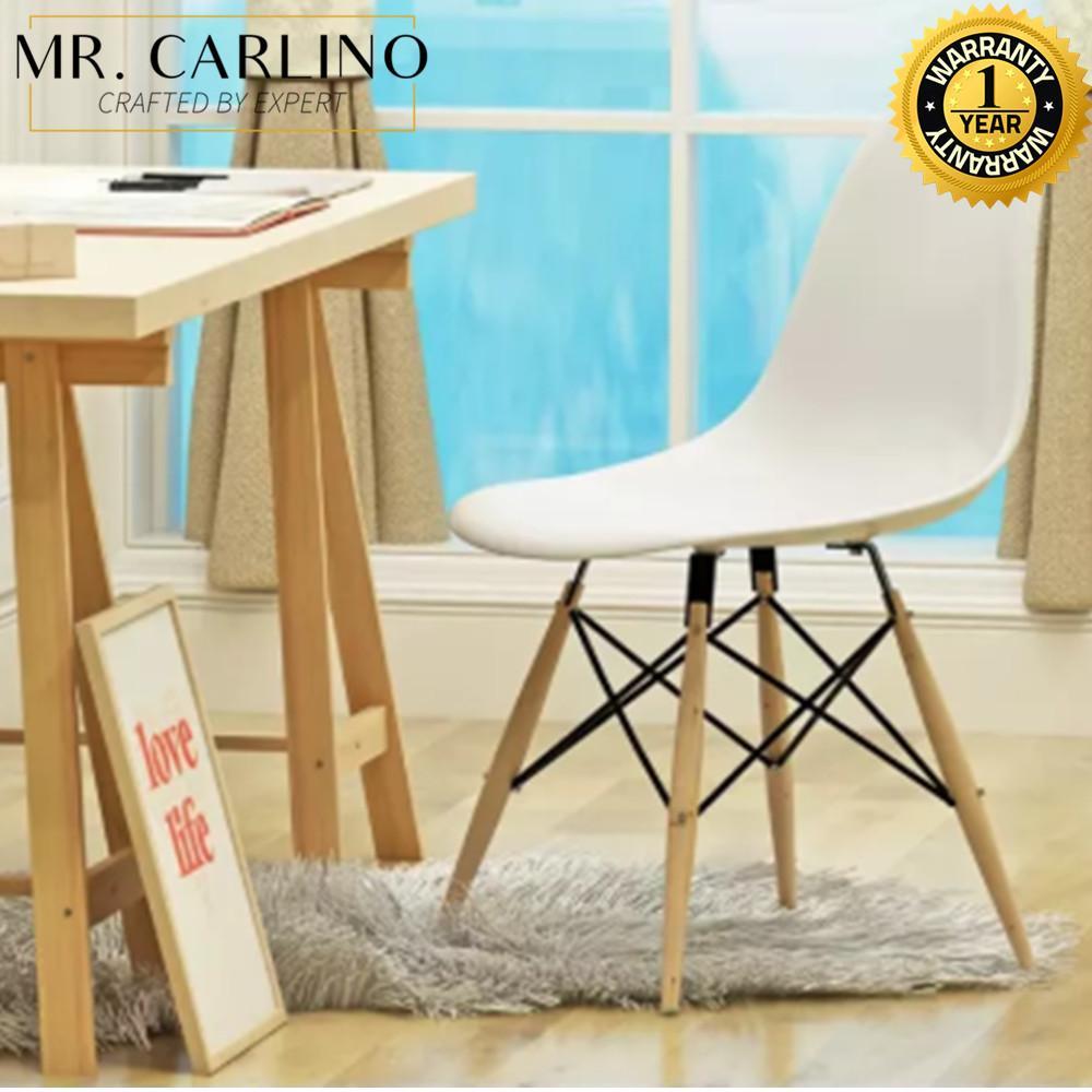 FREE SHIPPING!!! MR. CARLINO: เก้าอี้แบบเรียบง่ายและทันสมัยพร้อมพื้นผิวโค้งมนเรียบ เก้าอี้ เฟอร์นิเจอร์สำหรับบ้านและสำนักงาน คุณภาพดี (Simple Eames Dining & Cafe Chair)