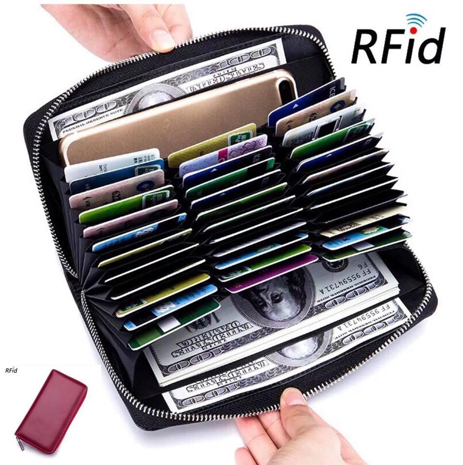 หนังแท้ cowhid RFID Antimagnetic กระเป๋าใส่บัตร 36ช่อง กระเป่าใส่นามบัตร กระเป๋าสตางค์ กระเป๋าสตางค์ผู้หญิง กระเป๋าตังค์ กระเป๋าเงิน กระเป๋าแฟชั่น กระเป๋าสตางค์ กระเป๋าใบยาว ใช้ได้ทั้งชายหญิง กระเป๋าใส่หนังสือเดินทาง กระเป๋าเก็บ passport