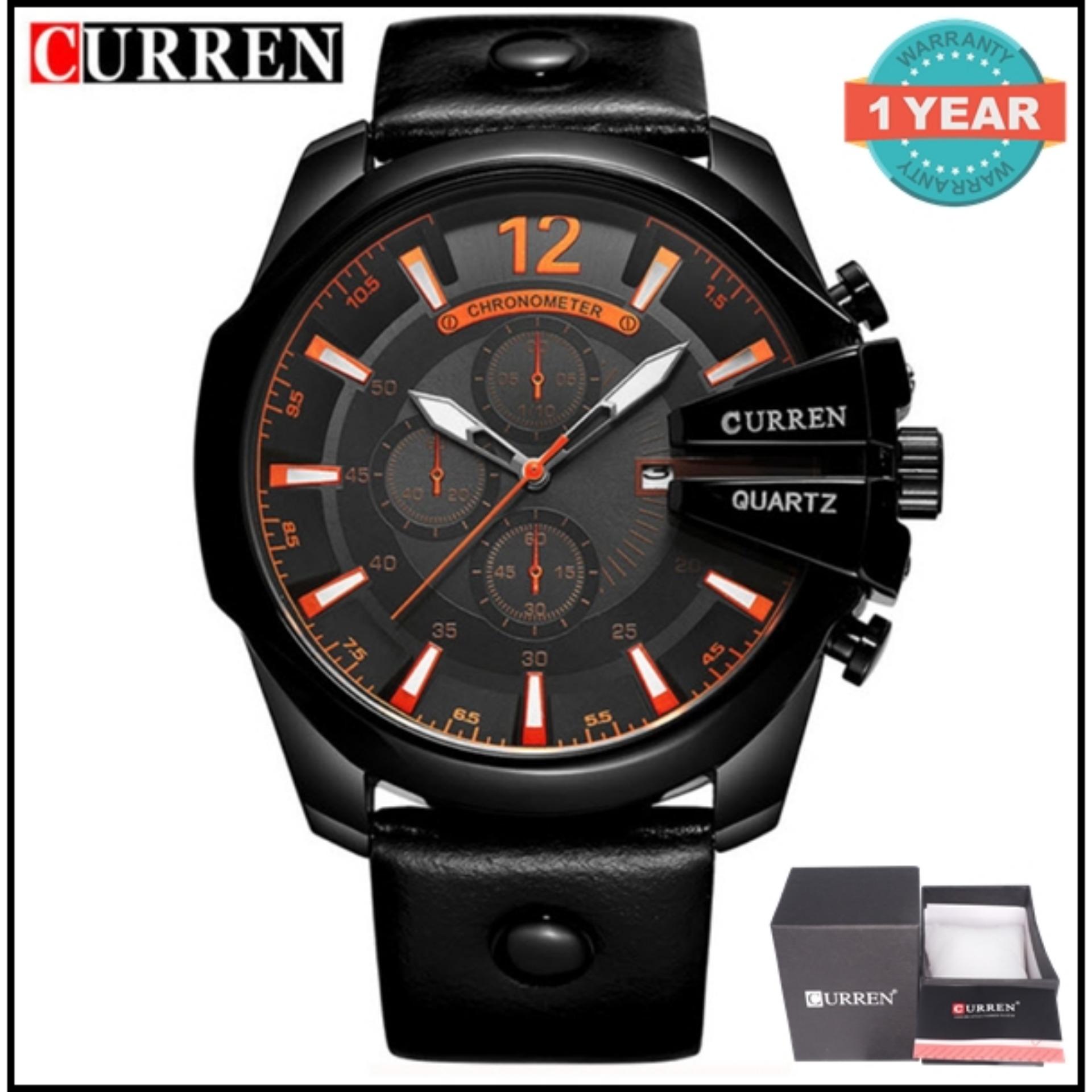Curren นาฬิกาข้อมือผู้ชาย หน้าปัดสีขาว สายหนังสีน้ำตาล รุ่น C8176พร้อมกล่องนาฬิกา CURREN (Clearance Sale ราคาลดสุดๆ)