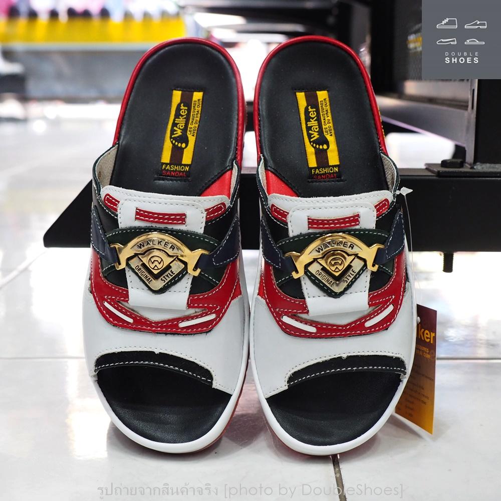 Walker รองเท้าแตะหนังแท้ รุ่น M4912 (สไตล์เทวิน) สีแดง ไซส์ 37-47 Walker รองเท้าแตะหนังแท้ รุ่น M4912 (สไตล์เทวิน) สีแดง ไซส์ 37-47