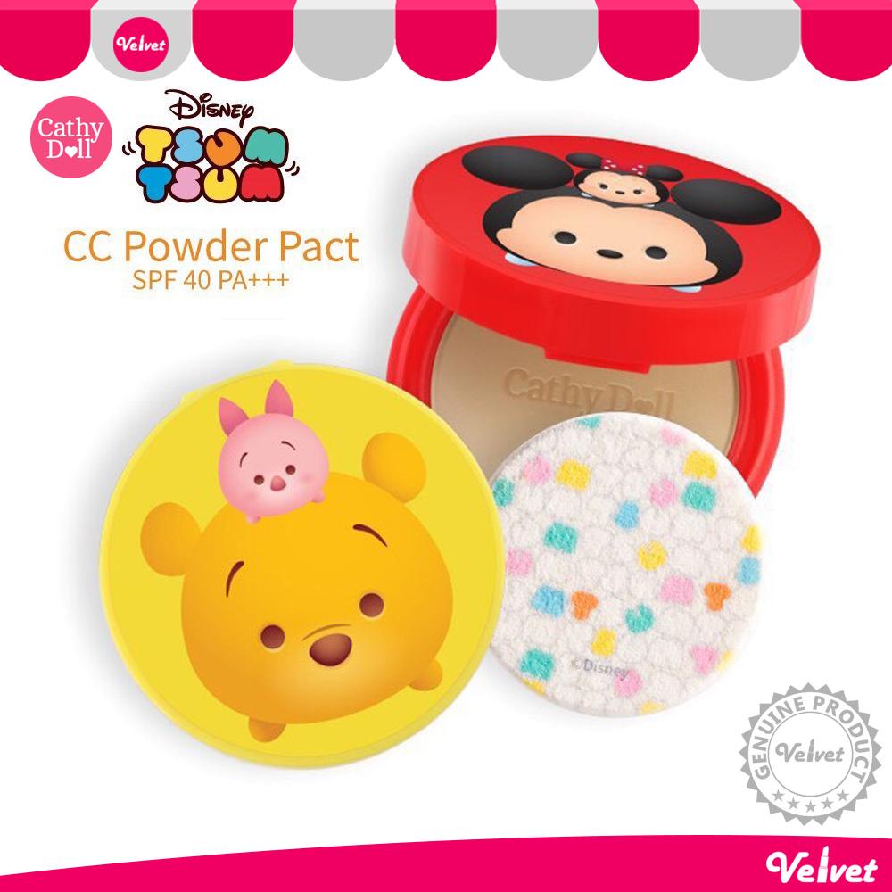Cathy Doll Disney Tsum Tsum CC Powder Pact SPF40 PA+++ 4.5g แป้ง CC ซีซี (velvetcosme)