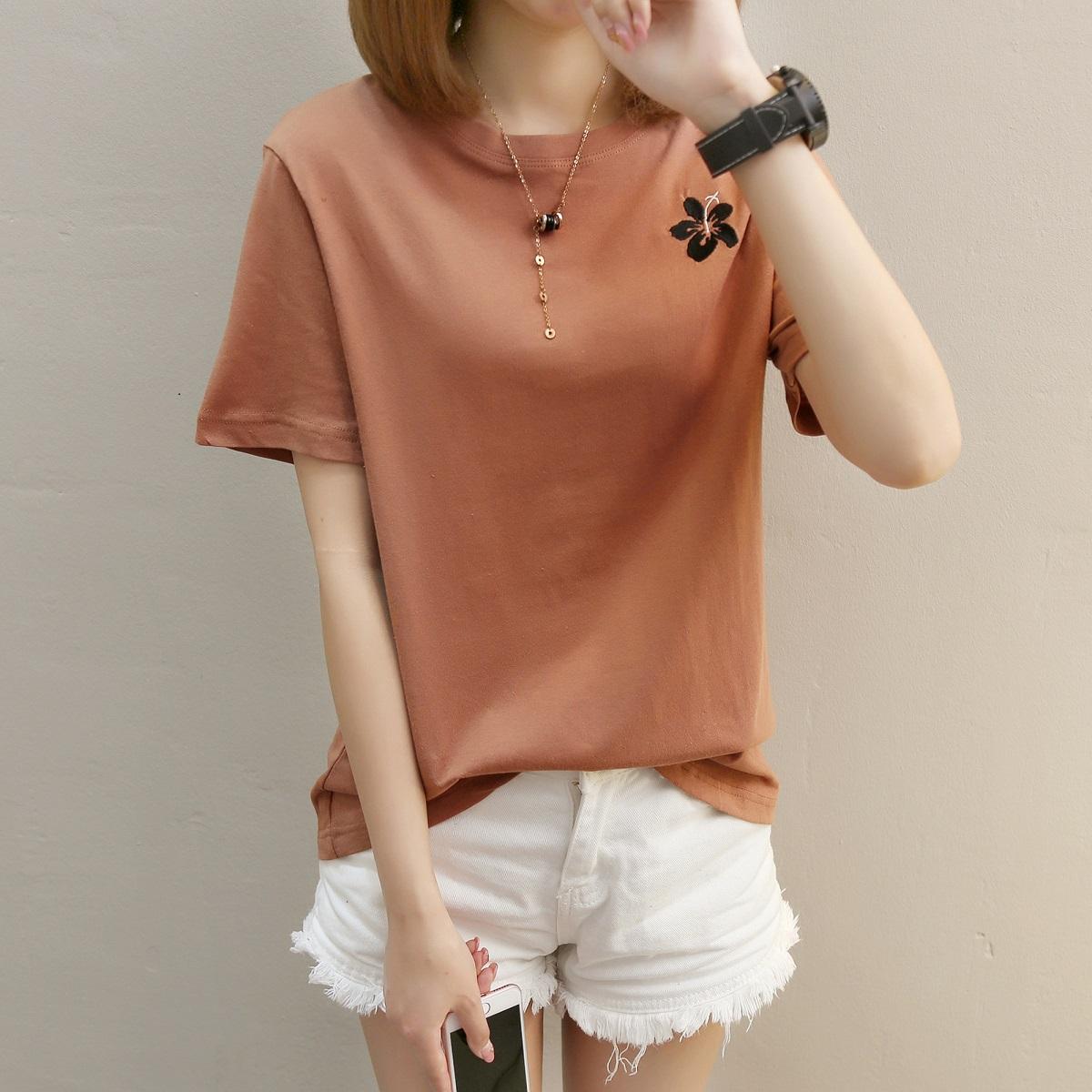 เสื้อยืด ผู้หญิงXianyuansu ผ้าฝ้าย ผ้าเย็บปักถักร้อย (274 (สีขาว)) (274 (สีขาว)) เสื้อยืด ผู้หญิงXianyuansu ผ้าฝ้าย ผ้าเย็บปักถักร้อย (274 (สีขาว)) (274 (สีขาว))